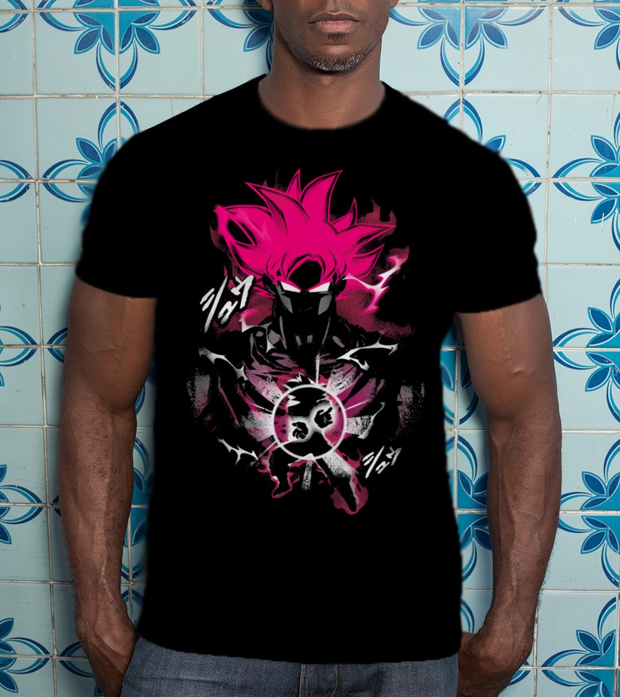 Attack Of The Saiyan Pink Hair Power Energy Aura T-Shirt