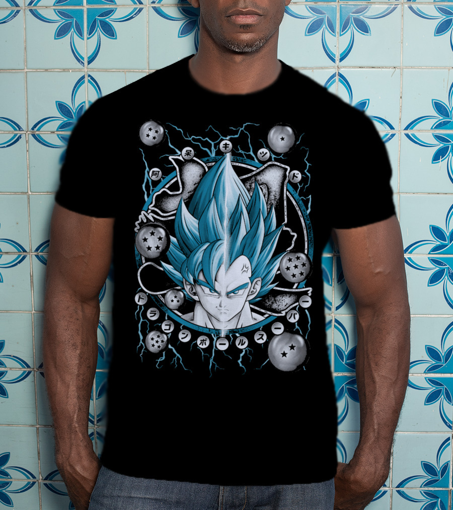 Goku X Vegeta Super Saiyan Blue Dragon Ball Z Kai Kenji T-Shirt