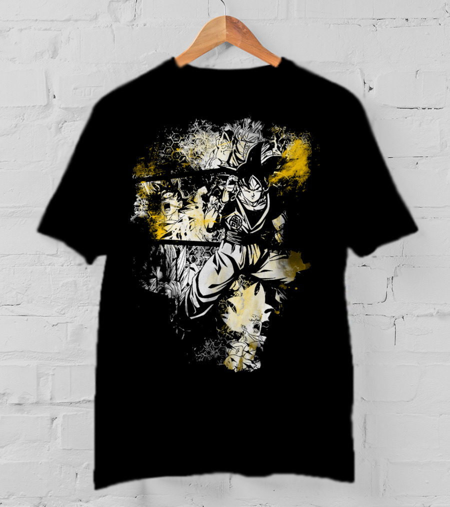 Grunge Instinct Goku Super Saiyan Yellow And Black Elements T-Shirt