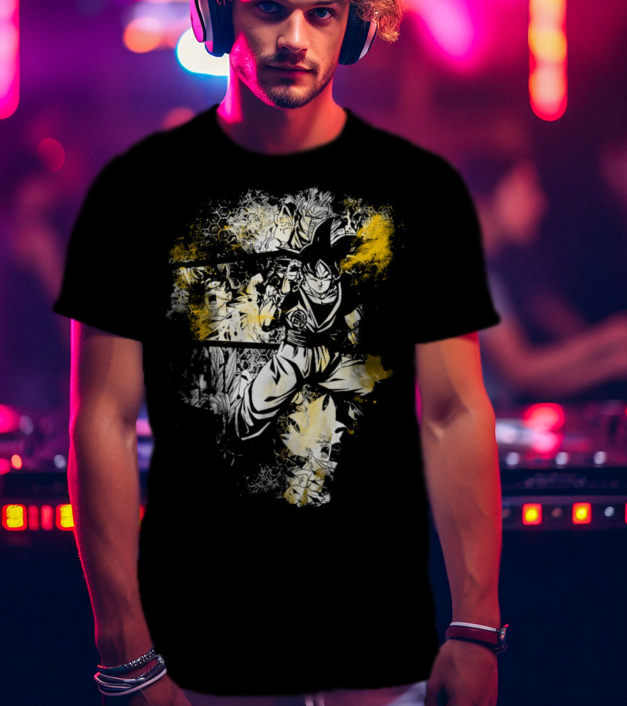 Grunge Instinct Goku Super Saiyan Yellow And Black Elements T-Shirt