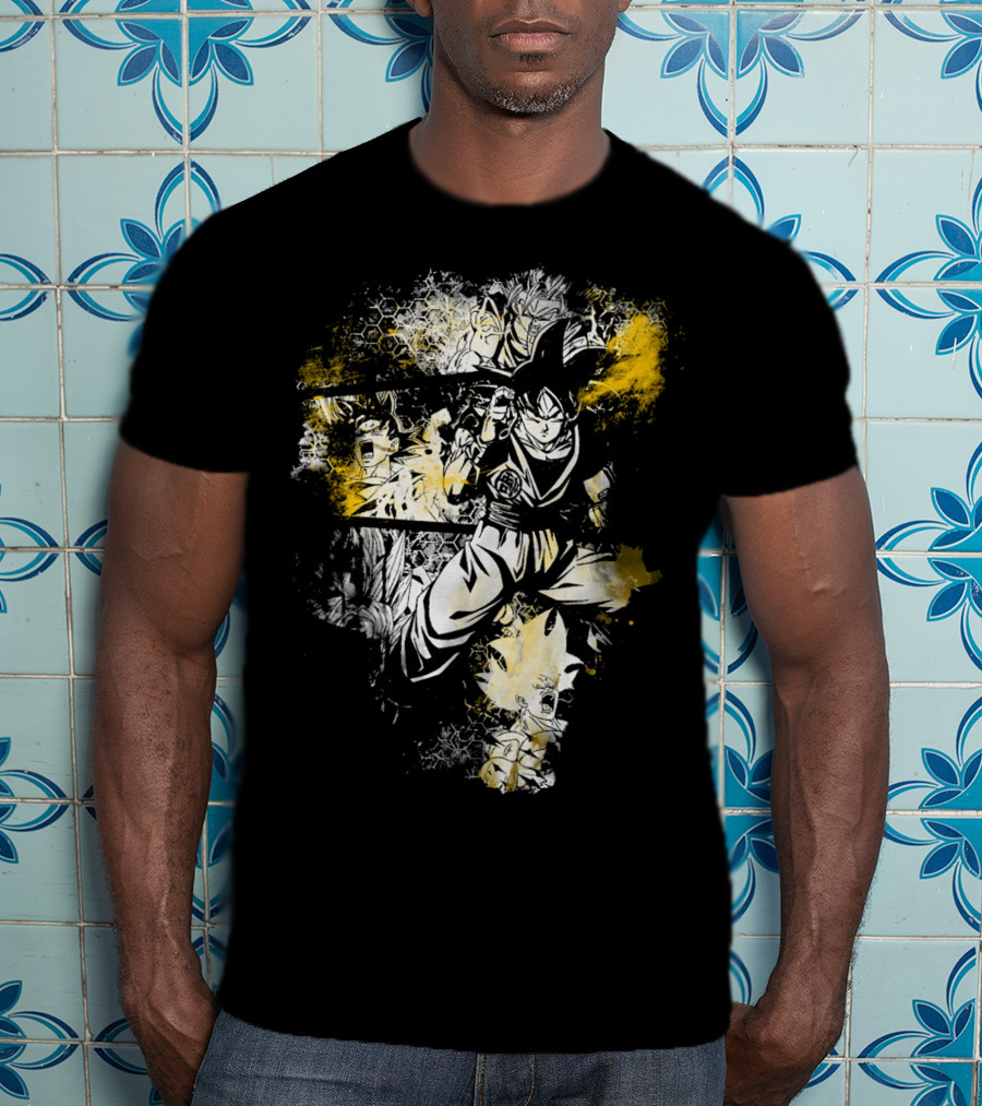 Grunge Instinct Goku Super Saiyan Yellow And Black Elements T-Shirt