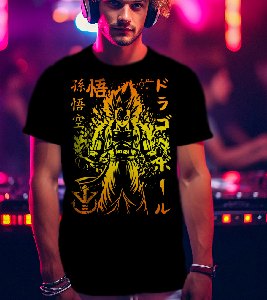 Dragon Ball Goku Super Saiyan Japanese Kanji T-Shirt