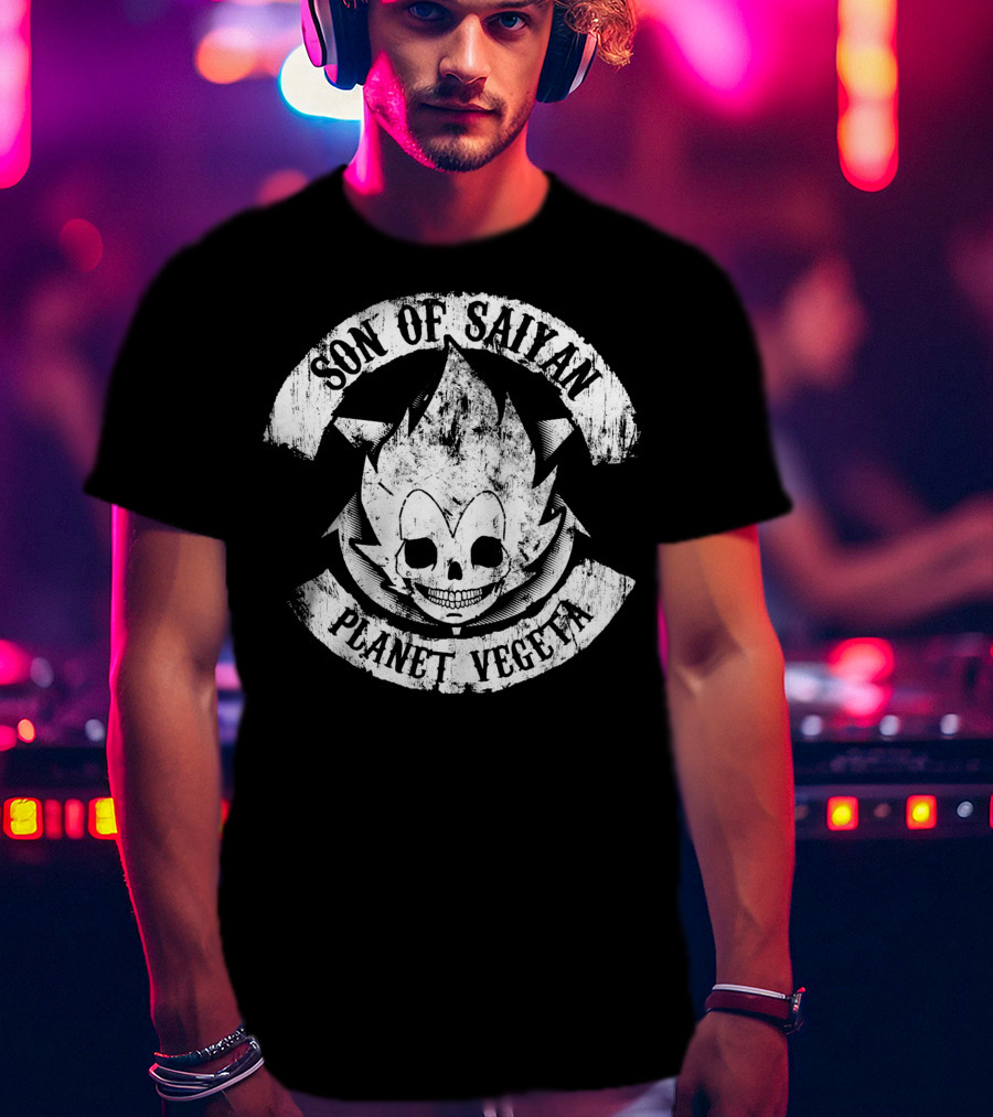 Son Of Saiyan Planet Vegeta Skull Emblem T-Shirt