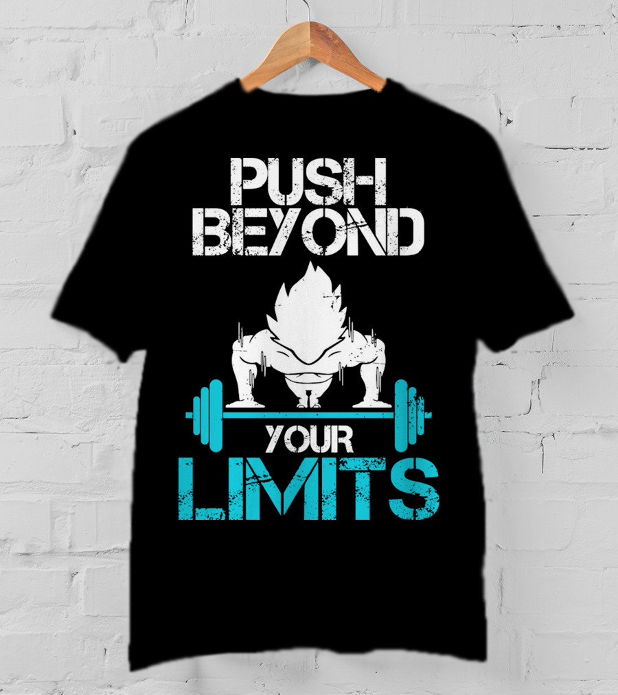 Push Beyond Your Limits Super Saiyan Goku Bench Press Power T-Shirt