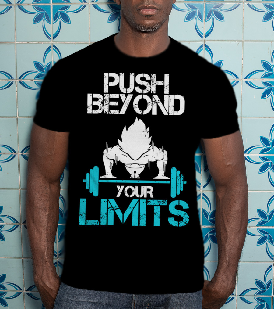 Push Beyond Your Limits Super Saiyan Goku Bench Press Power T-Shirt