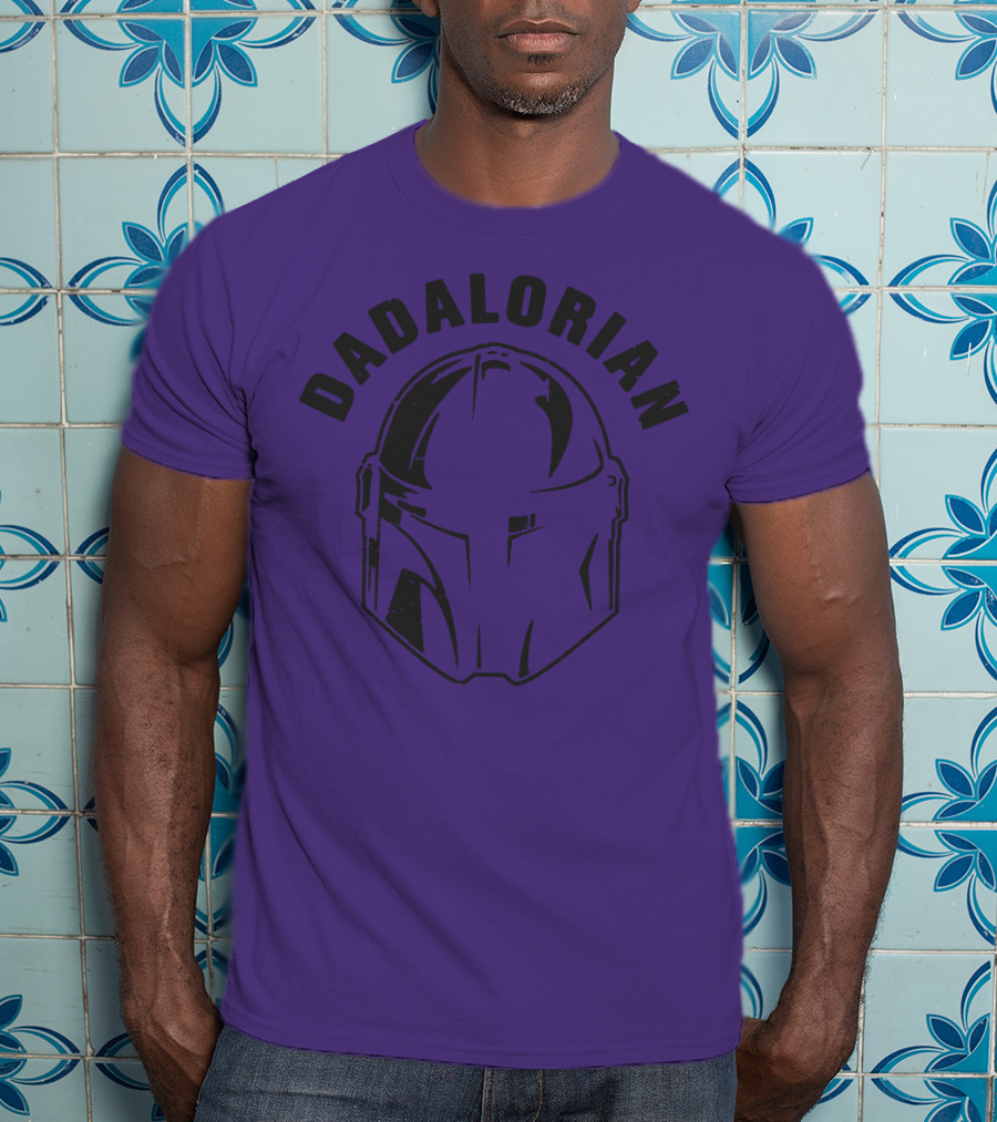 Dadalorian Funny Family Daddy Lover Father's Day Mandalorian Helmet T-Shirt