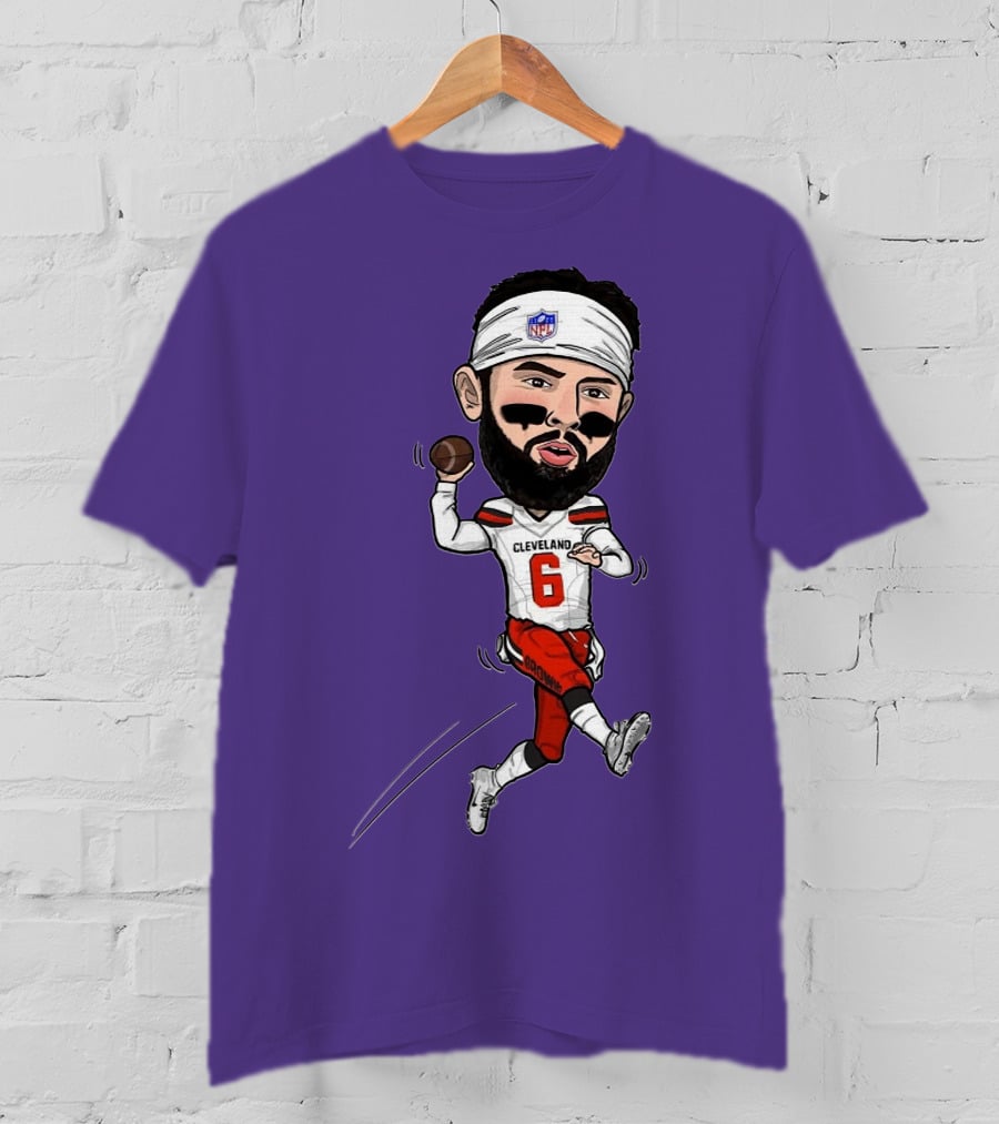 Baker Mayfield Cleveland Browns Football Cartoon Player Number 6 T-Shirt