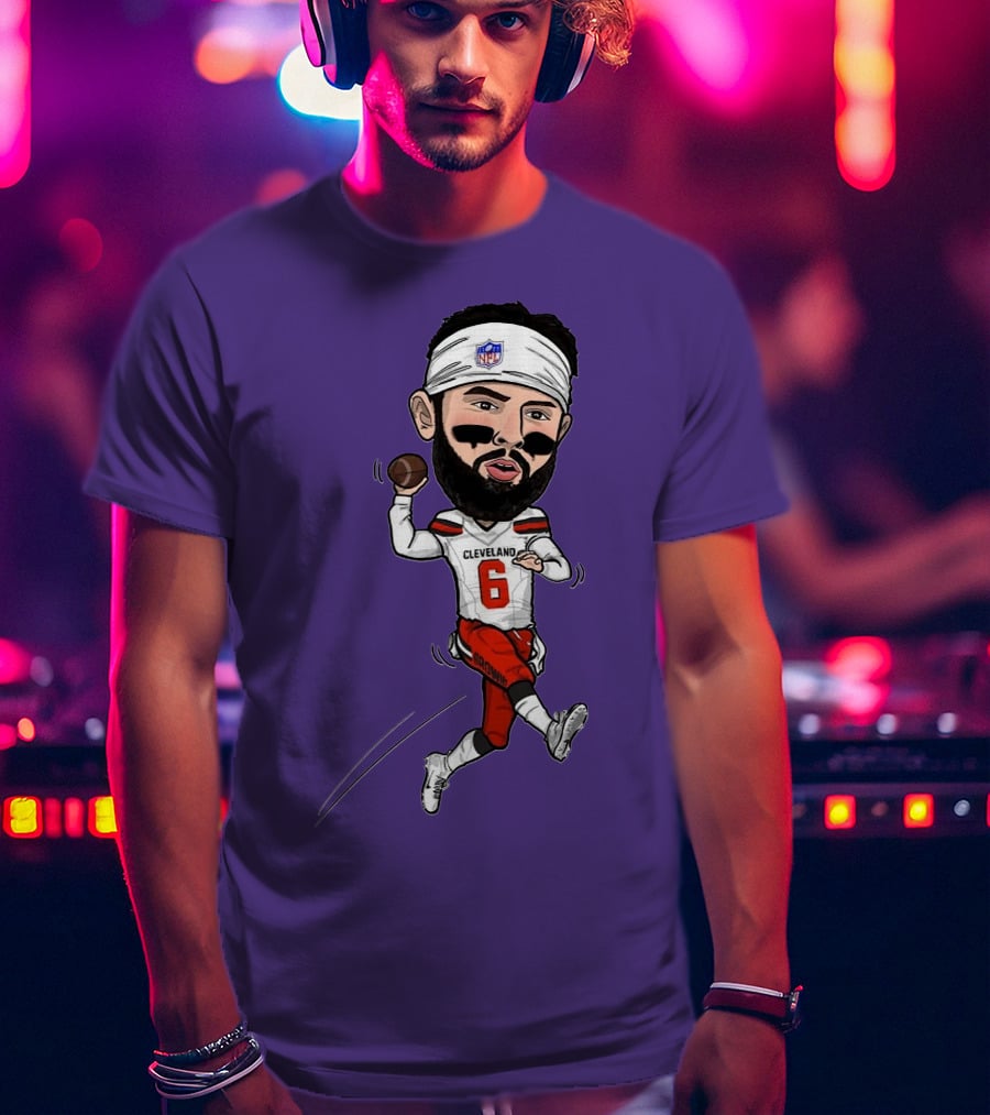 Baker Mayfield Cleveland Browns Football Cartoon Player Number 6 T-Shirt