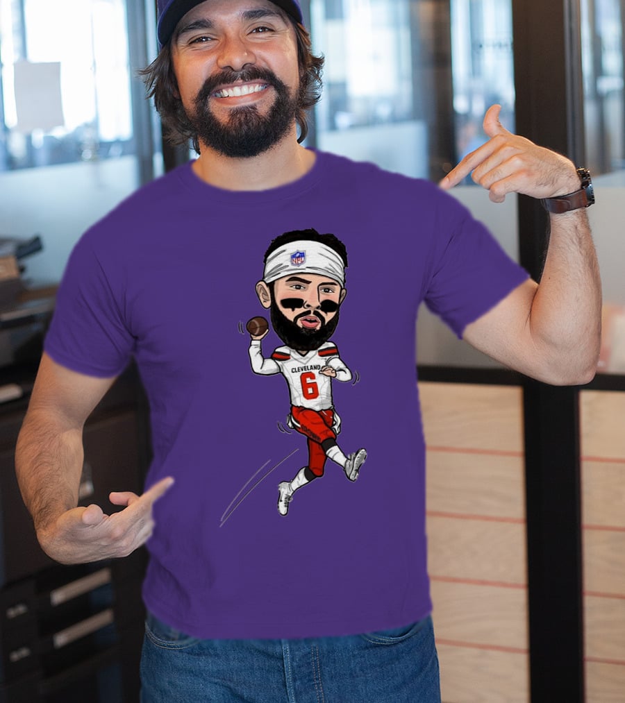Baker Mayfield Cleveland Browns Football Cartoon Player Number 6 T-Shirt