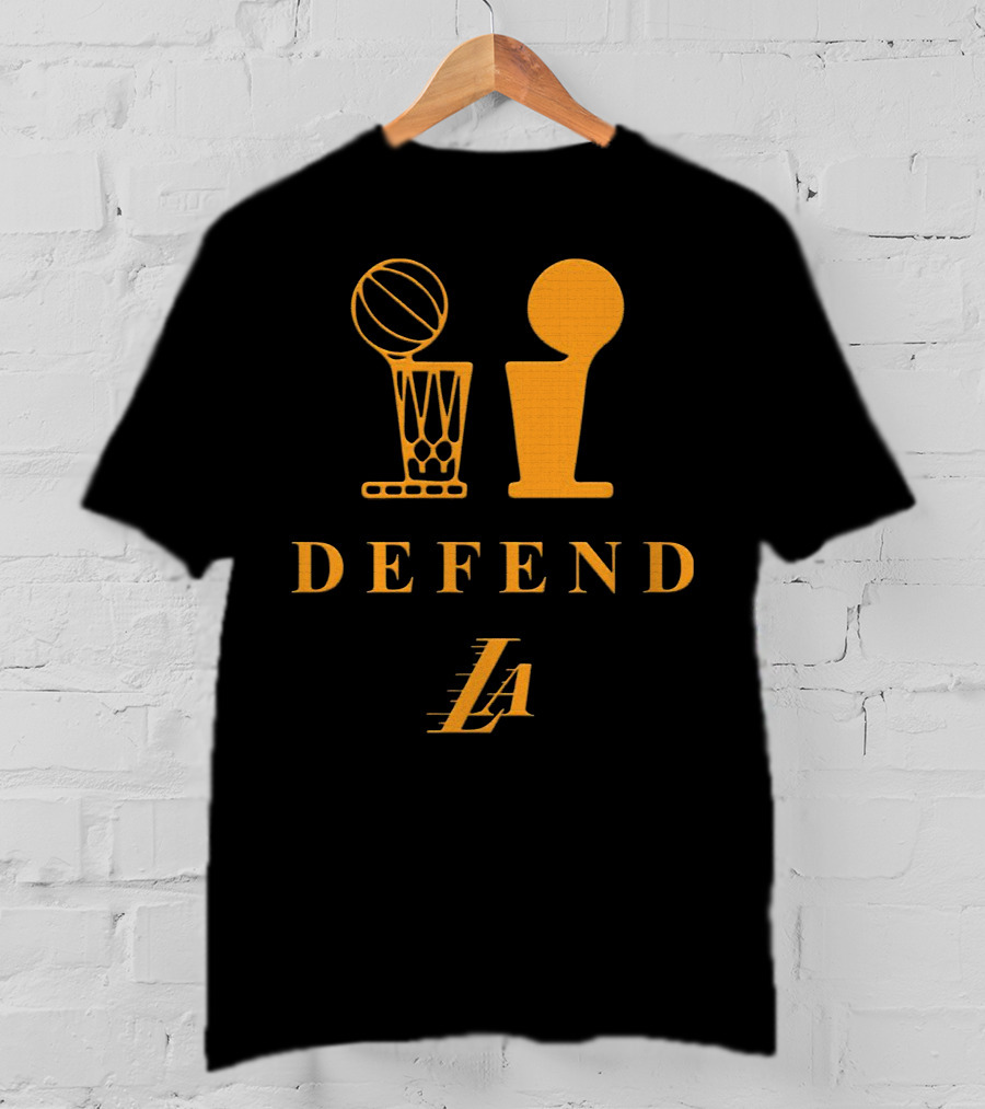 Lebron Lakers LA Defend Trophy Basketball T-Shirt