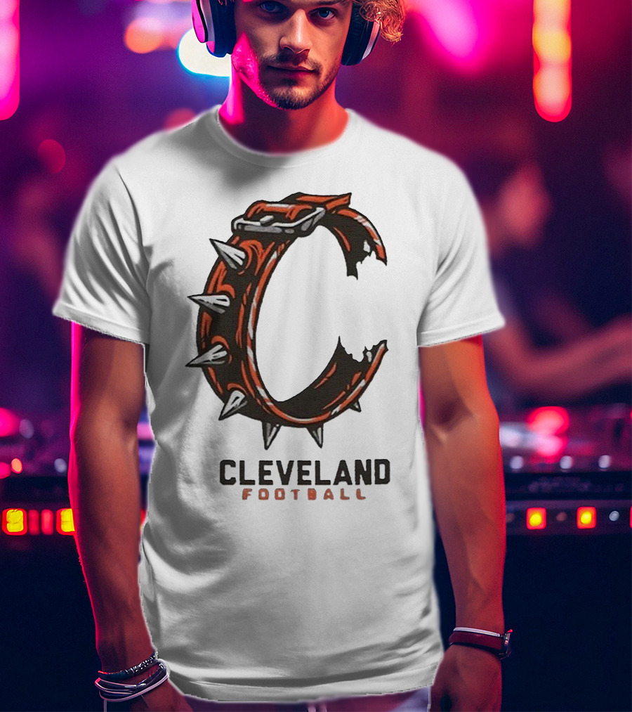 Cleveland Football Spiked Collar C T-Shirt
