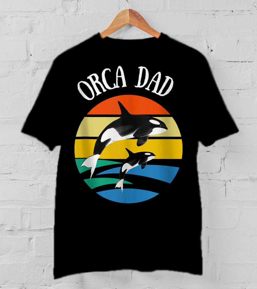 Orca Dad Vintage Sunset 80s T-Shirt