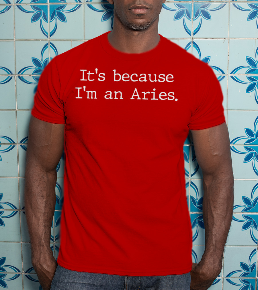 It's Because I'm An Aries Horoscope Gifts Women Girls Men Zodiac Sign Astrology T-Shirt