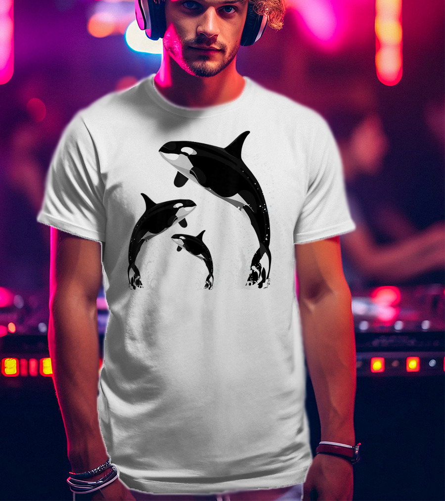 Killer Whale Jumping Orca Splash Trio T-Shirt