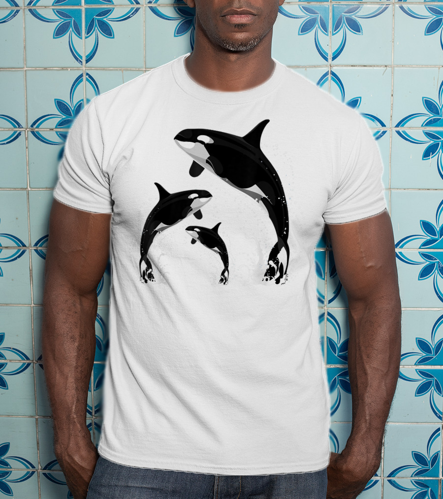 Killer Whale Jumping Orca Splash Trio T-Shirt