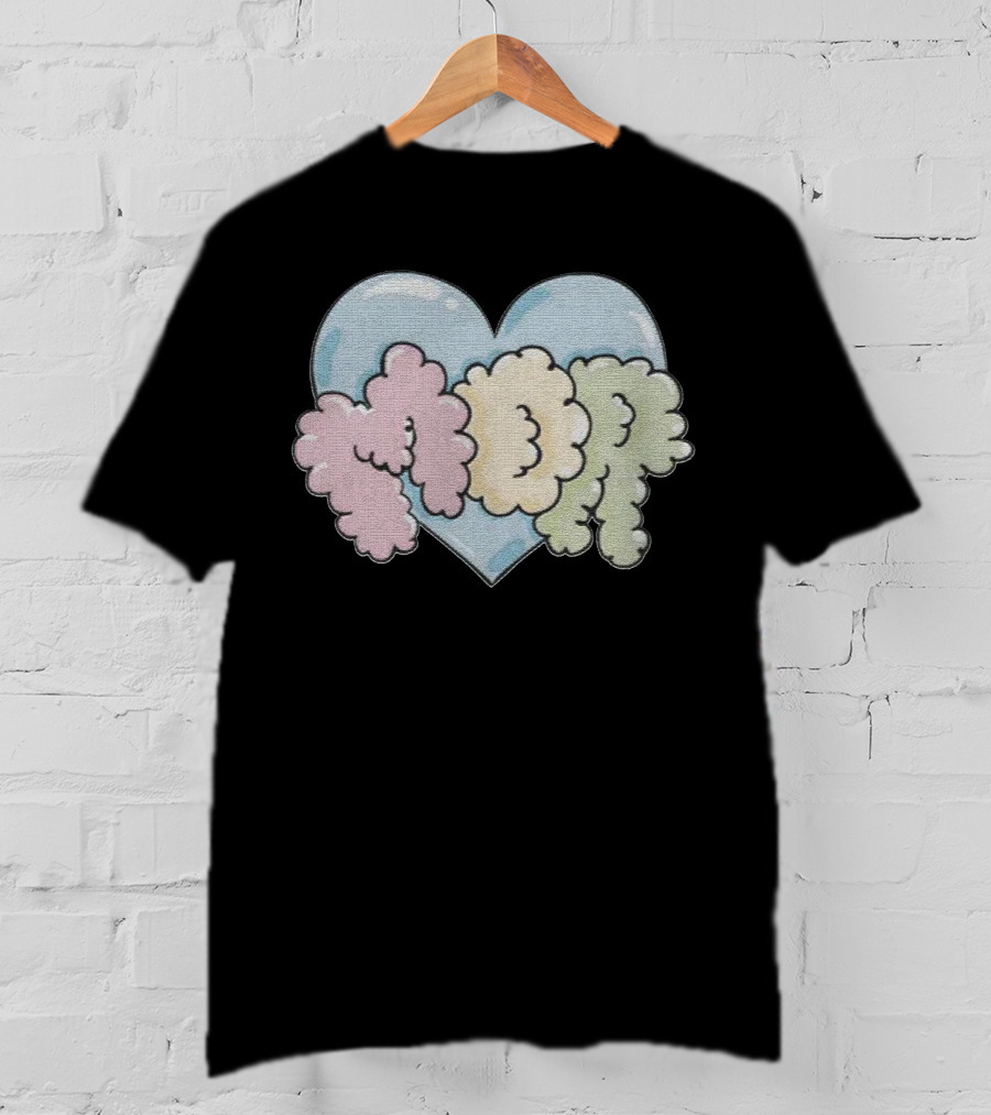 Feid Heart MOR Pastel Cloud Letters T-Shirt