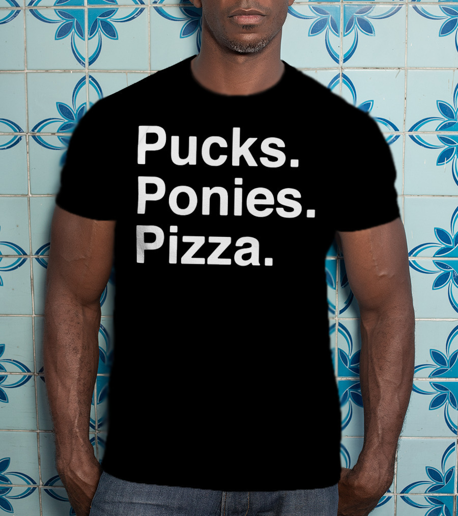 Elio Imbornone Pucks Ponies Pizza Fun T-Shirt