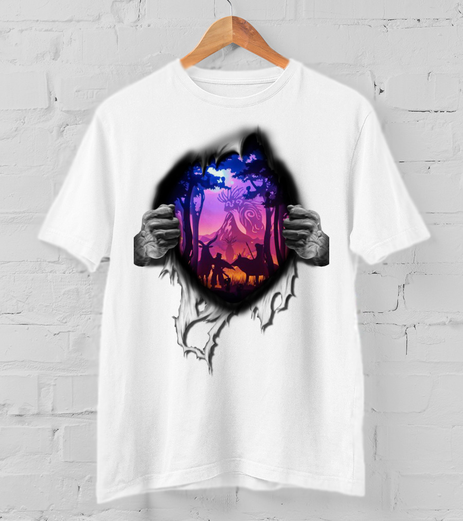 Ghibli Fan Forest Spirit Adventure Scene T-Shirt