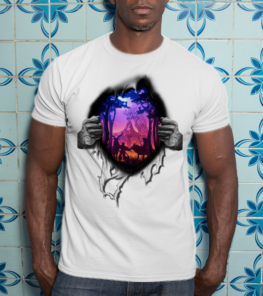 Ghibli Fan Forest Spirit Adventure Scene T-Shirt
