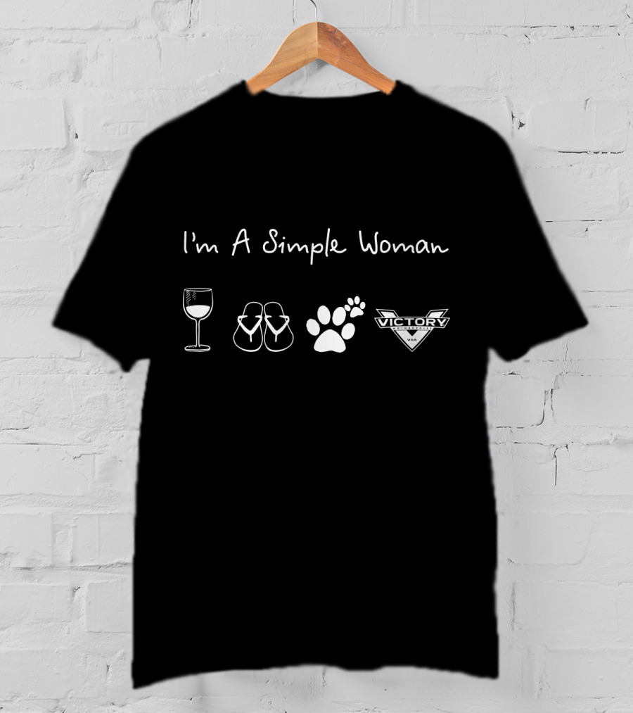 I'm A Simple Woman Wine Flip-Flops Paw Victory T-Shirt