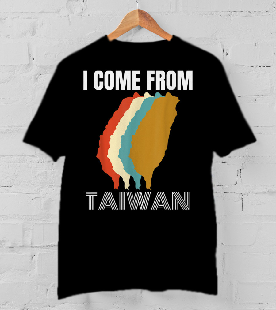 I Come From Taiwan Colorful Silhouette Map T-Shirt
