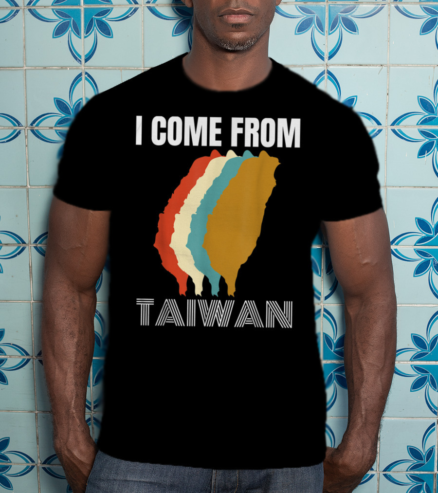 I Come From Taiwan Colorful Silhouette Map T-Shirt