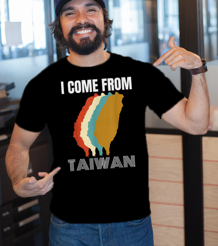 I Come From Taiwan Colorful Silhouette Map T-Shirt