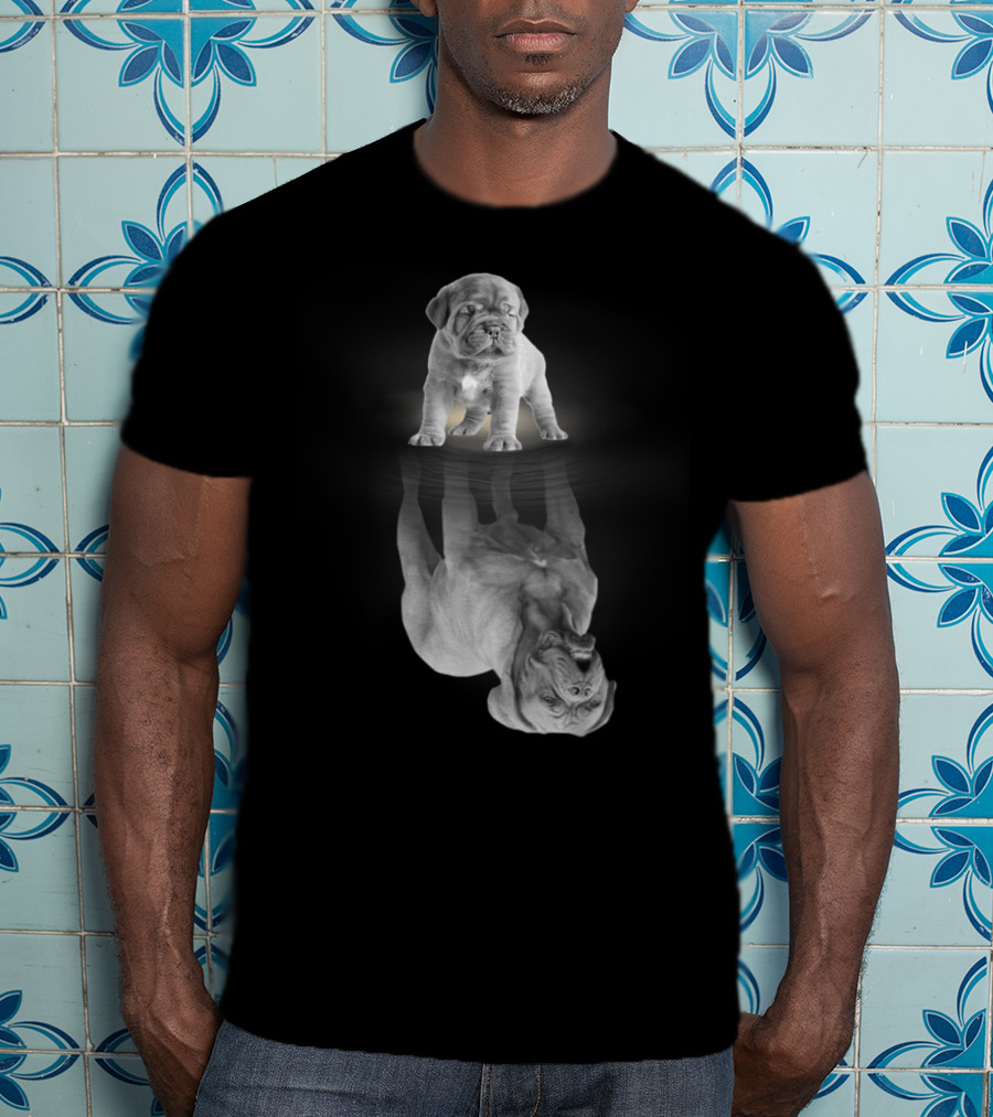Dogue De Bordeaux Puppy Reflection Art Dogue De Bordeaux Mother Dogue De Bordeaux Dog T-Shirt