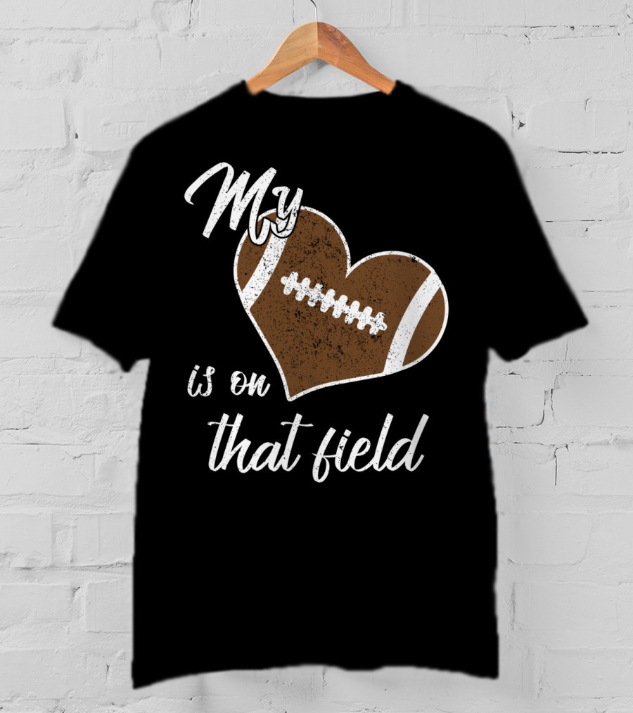 My Heart Is On That Field Football Grandparent T-Shirt