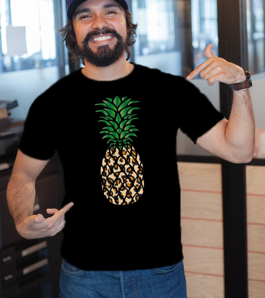 Cheetah Print Pineapple Fun Tropical T-Shirt