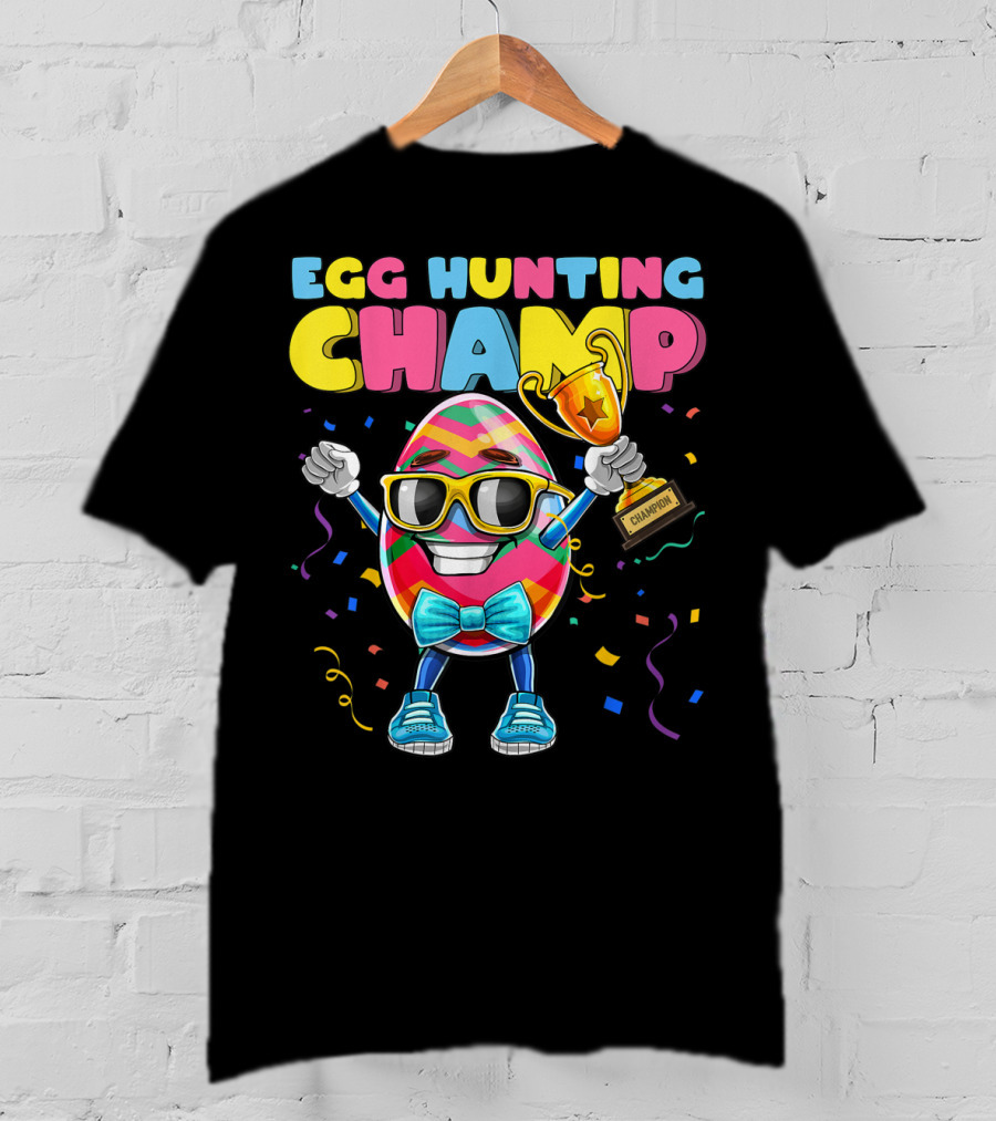 Egg Hunting Champ Easter Egg Champion Trophy Confetti T-Shirt