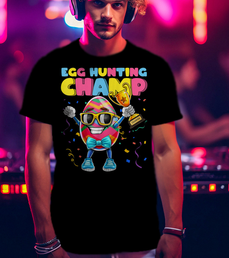 Egg Hunting Champ Easter Egg Champion Trophy Confetti T-Shirt