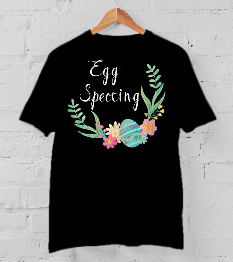 Egg Specting Pregnancy Announcement Floral Easter T-Shirt