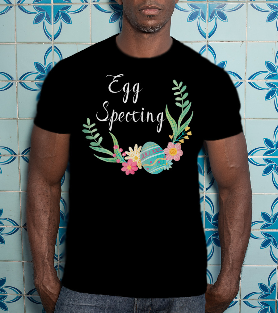Egg Specting Pregnancy Announcement Floral Easter T-Shirt