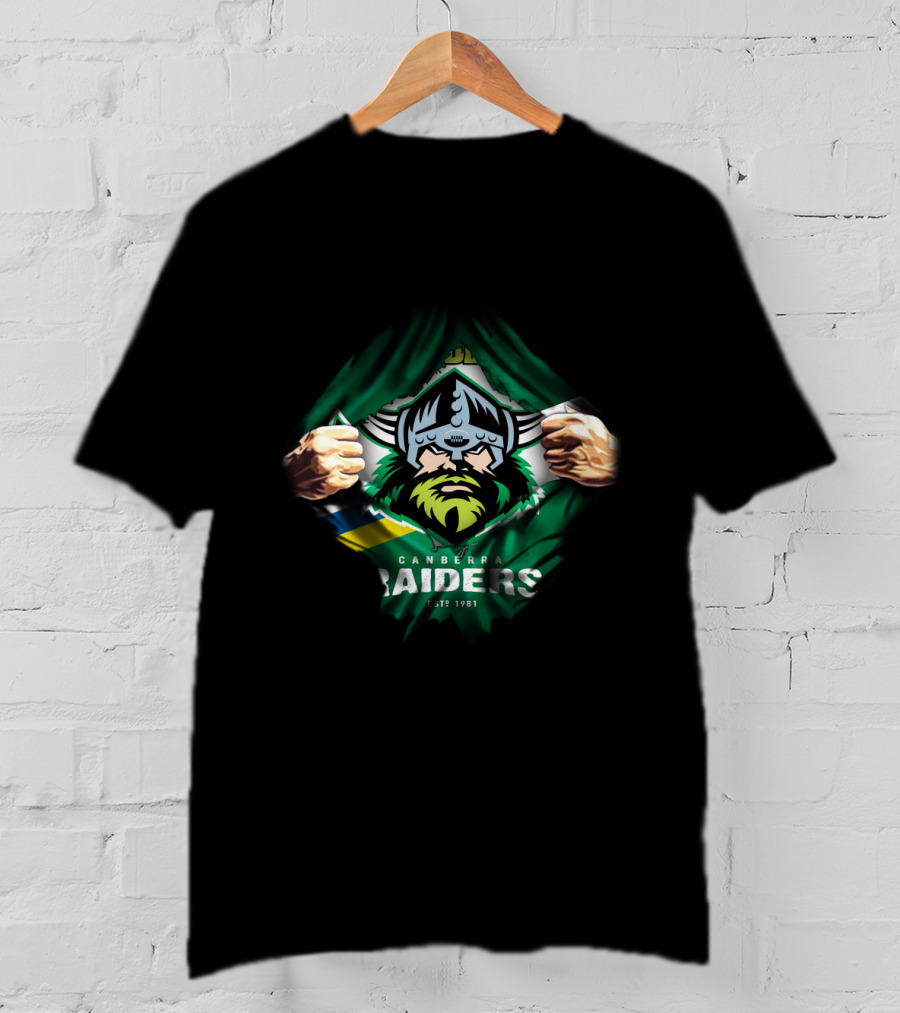 Canberra Raiders Viking Warrior Fan Pride Est 1981 T-Shirt