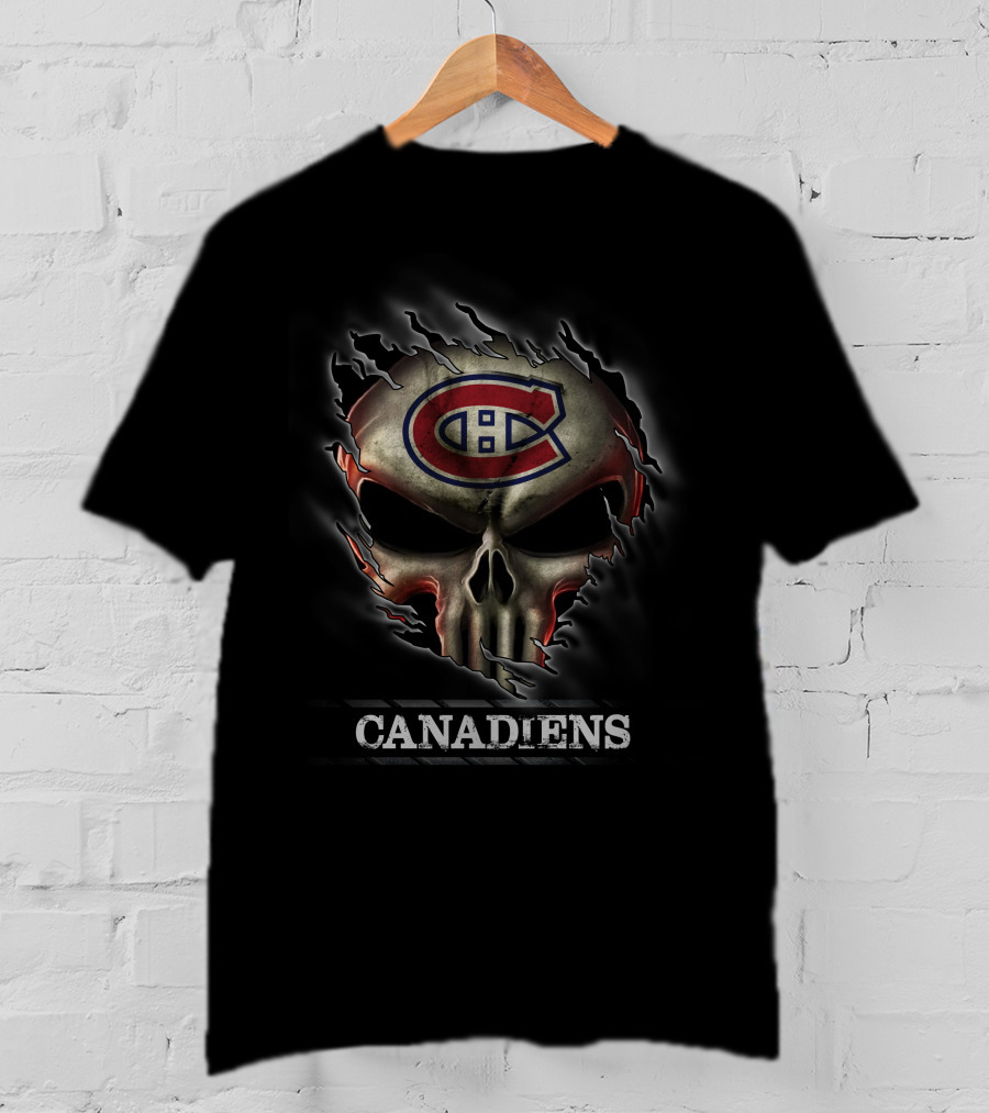 Skull Canadiens Montreal Hockey T-Shirt
