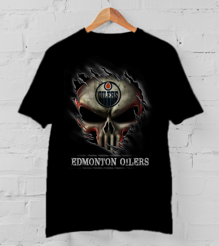 Skull Edmonton Oilers Fan T-Shirt