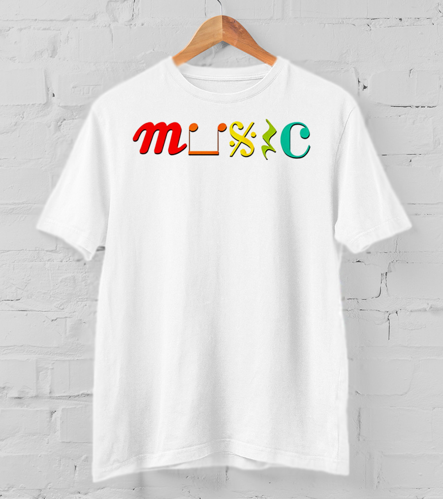 Music Life D2703 Creative Typography T-Shirt