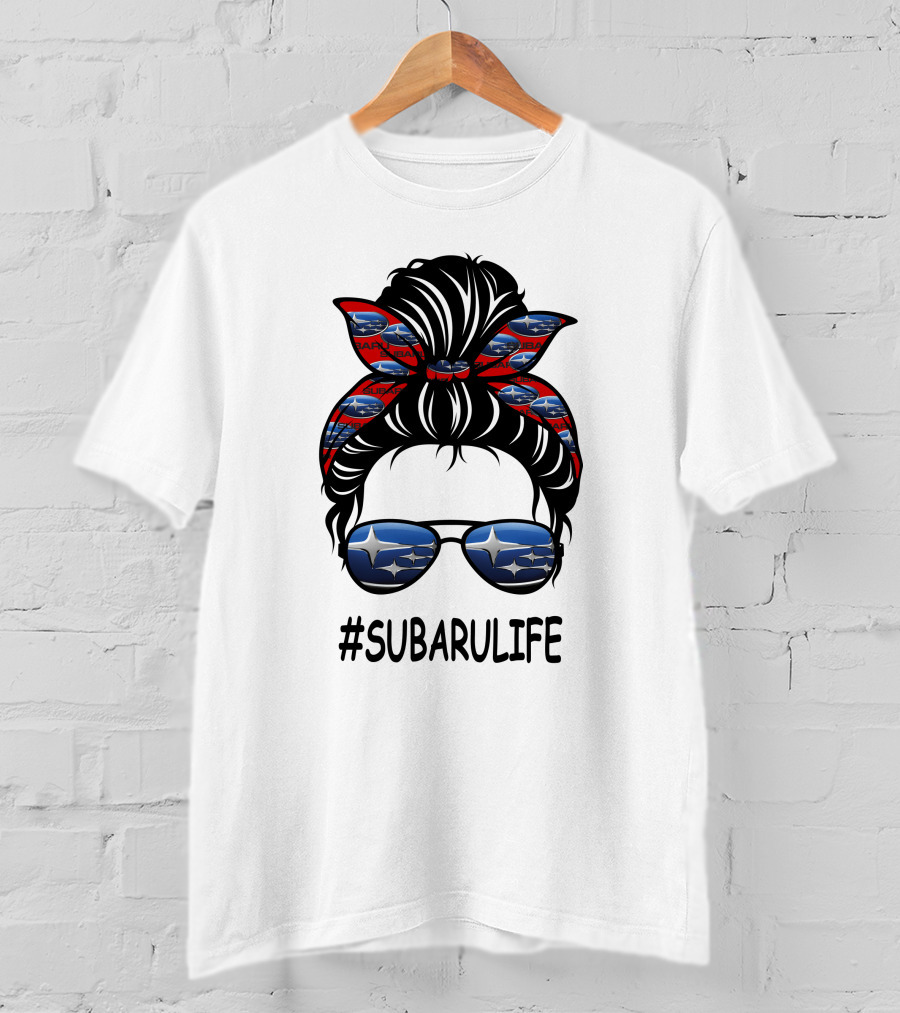 SUBARULIFE Bandana And Sunglasses Icon With Subaru T-Shirt