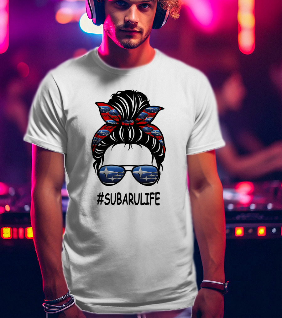 SUBARULIFE Bandana And Sunglasses Icon With Subaru T-Shirt