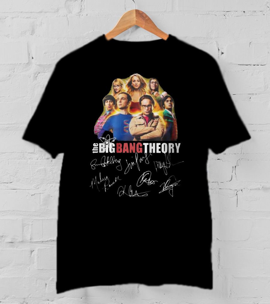 The Big Bang Theory Cast Autograph Collection Collage T-Shirt