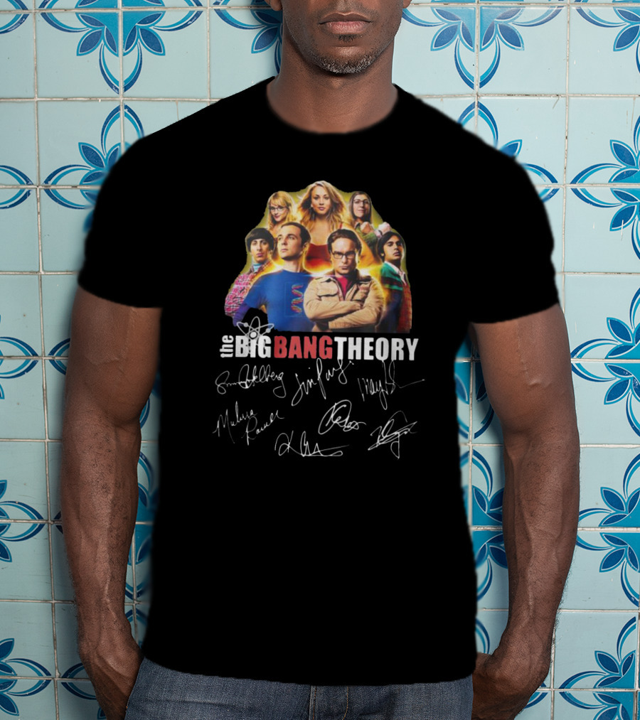 The Big Bang Theory Cast Autograph Collection Collage T-Shirt