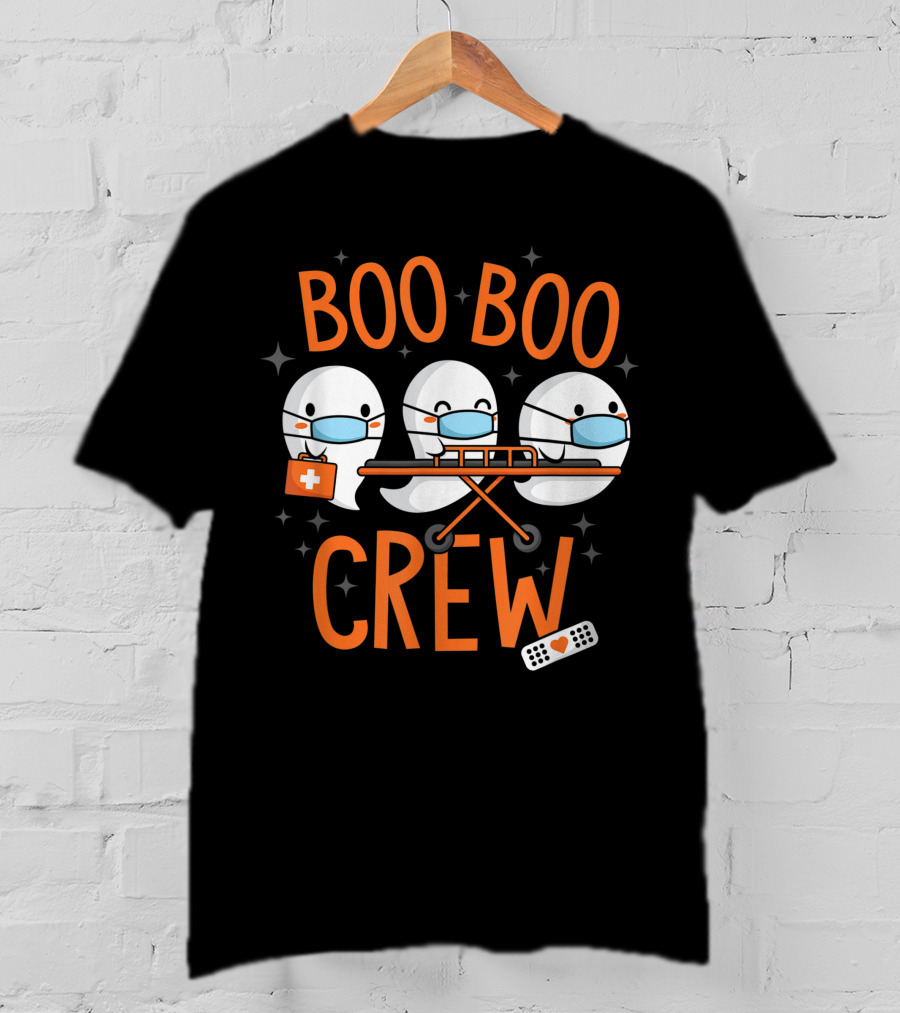 Boo Boo Crew Ghost Doctor Paramedic Nurse Halloween Costume T-Shirt