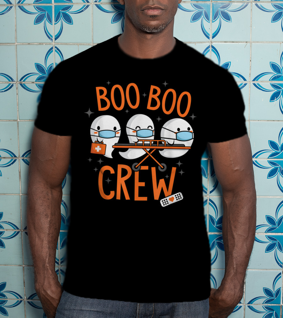 Boo Boo Crew Ghost Doctor Paramedic Nurse Halloween Costume T-Shirt