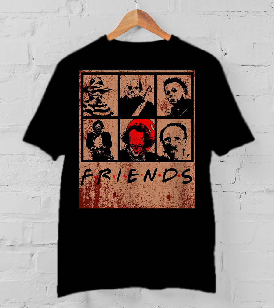 Halloween Nightmare Horror Movies Icons Horror Friends Party T-Shirt
