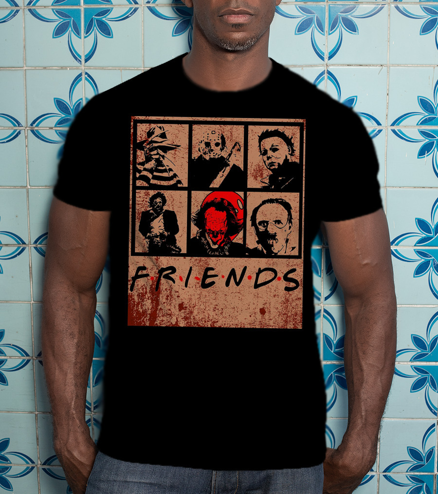 Halloween Nightmare Horror Movies Icons Horror Friends Party T-Shirt