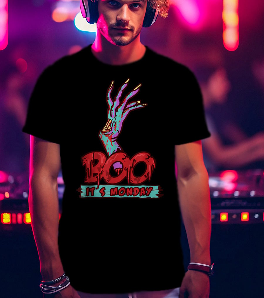 BOO Its Monday Funny Sarcastic Zombie Hand T-Shirt