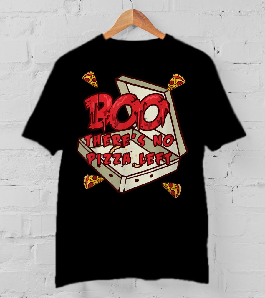 BOO Pizza Box Surprise There's No Pizza Left Scattered Slices T-Shirt