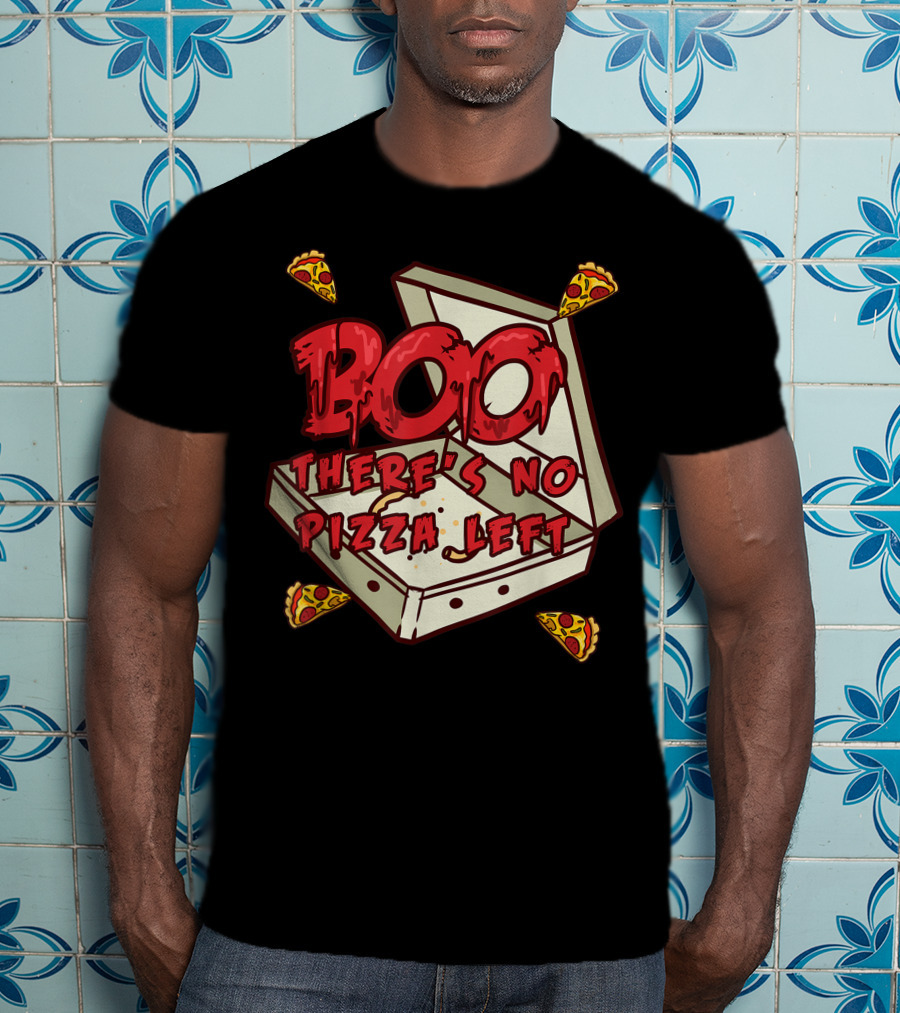 BOO Pizza Box Surprise There's No Pizza Left Scattered Slices T-Shirt