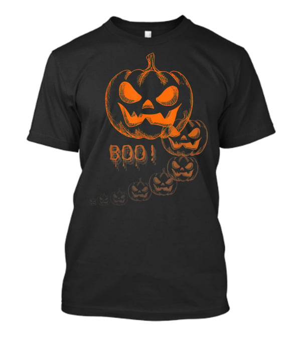 Boo Halloween Pumpkin Jack-O'-Lantern Faces T-Shirt